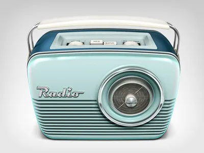 Radio Icon chrome icon illustration metal music radio retro vintage