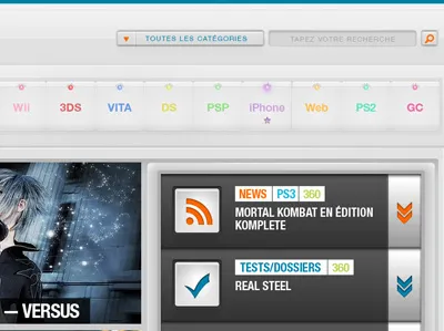 Jeuxvideo.com redesign games gloss jeux jeuxvideo light orange redesign teal video videogames