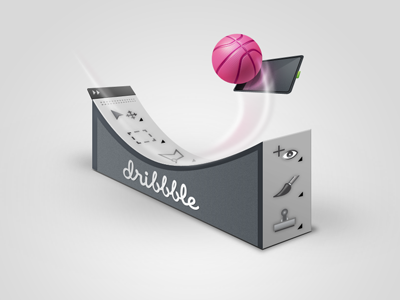 Dribbble Surfing dribbble icon illustration photoshop