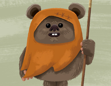 Wicket character retro star wars
