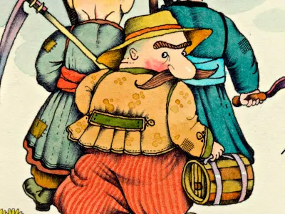 Illustration "at work" fairy tale illustration watercolor