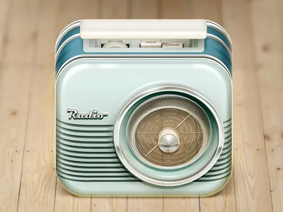Radio iOS Icon chrome icon illustration ios ipad iphone music radio retro vintage wood