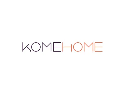 KOMEHOME Logo branding clean elegant home logo mark text thin