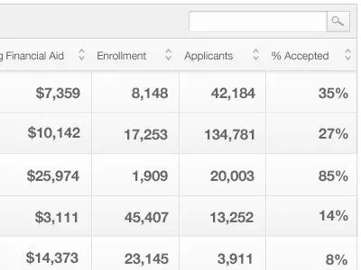 Interface design datatables interface