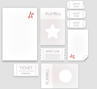 Good Students & Good Theater education muted playbill simple ticket