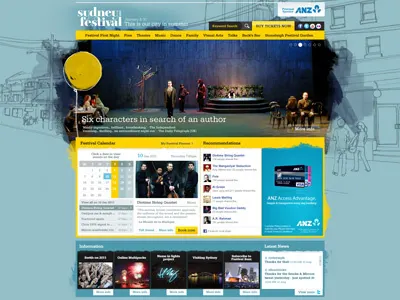 Mainpage Concept art design event festival sydney ui ux watercolor watercolour web design