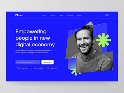 Lana - Finance Website Landing Page Animation animation bank banking blue finance finance app financial fintech footer integrations money management motion graphics pricing product saas testimonials transaction web web design website