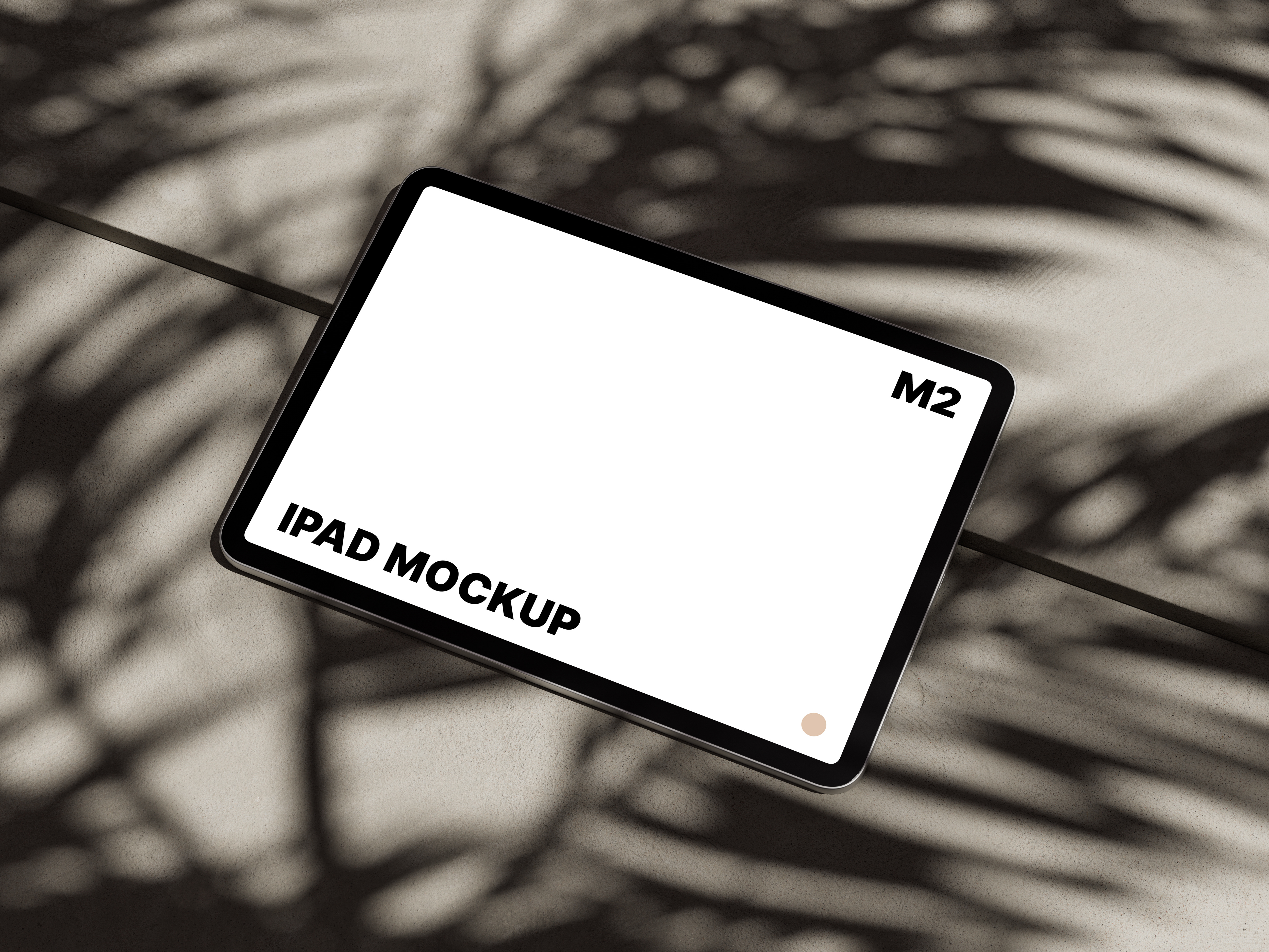M2 iPad Pro on Concrete Mockup concrete free freebie ipad mockup psd shadow showcase tablet