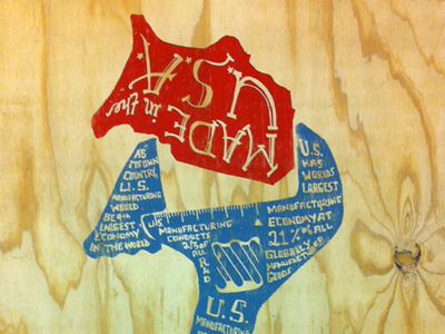 Made in the USA Screen print hand screen print type usa wood