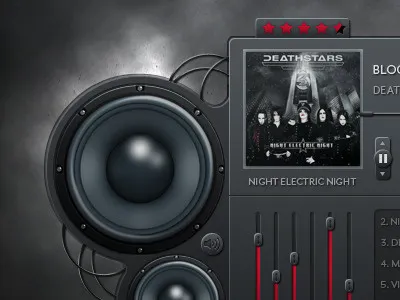 DoomBox Musicplayer dark music player speaker ui user interface