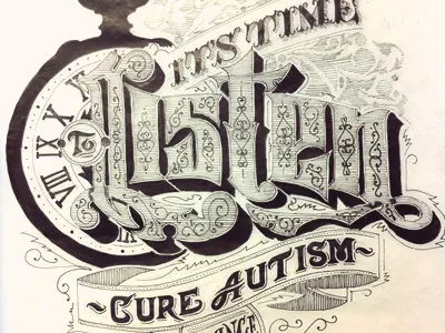 It's Time To Listen banners decoration design filigree illustration lettering patterns t shirt type typography