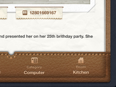 Getbelongings app app board ios ipad leather papers receipt stitches textures ui ux