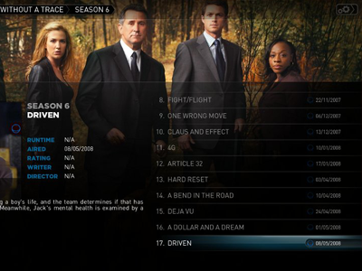 Mediastream Episodes black centre dark font interface mac media plex text ui xbmc