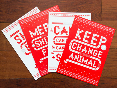 Holly Day Cards cards christmas story christmas vacation elf french paper holiday home alone lost type movie quotes red ribbon screen print white
