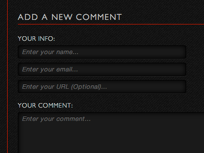 Add a New Comment Form captcha checkbox comments form input submit textarea