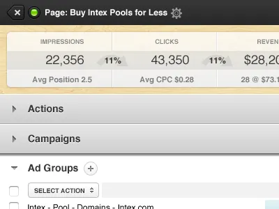MonkeyWords Top Revisions adwords app buttons gray list metrics ui