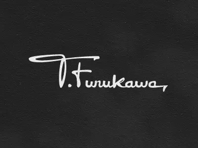 T. Furukawa v.2 logo script typography