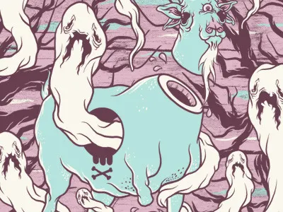 Bambi Was A Bastard bambi bastard deer design forest ghosts illustration meat raw