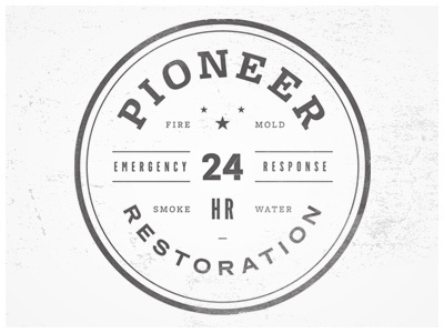 Pioneer Restoration - Icon. branding lettering logo script texture