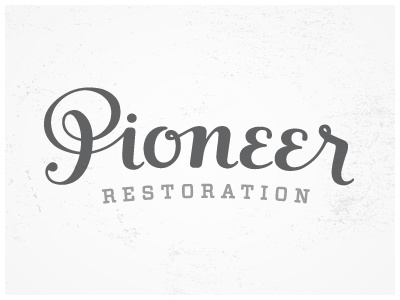 Pioneer Restoration - Script 1. branding lettering logo script texture