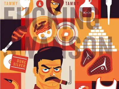 Ron Swanson Finale illustration parks recreation ron swanson vector