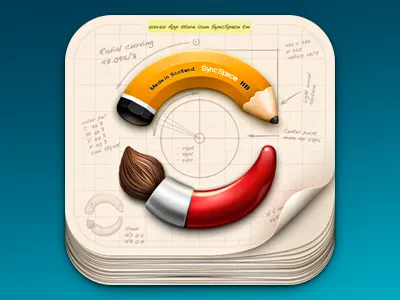 SyncSpace icon brush drawing icon ipad iphone paper pen pencil sketch space sync