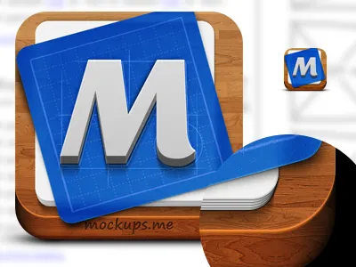 Mockups Logo depth ios ipad iphone logo mockups wood