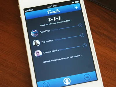 Friends App app blue friends ios iphone ui