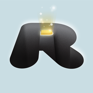 Rummaged gold gotham logo shiny stars type typography