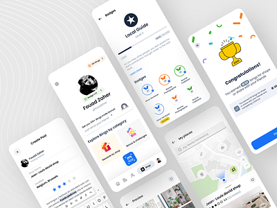 Finding Local Shops UI clean design create post create story dashboard interaction map view minimal design mobile dashboard points rewards earn shop shop market