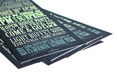 Letterpress Style Invite 300gsm font fonts gradient invite letterpress typography