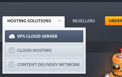 Header Section (Work in progress) dark dropdown lighting orange purple robot texture