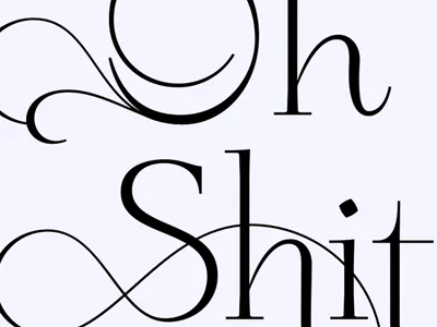 Oh Sh!t alternates loop swash typeface