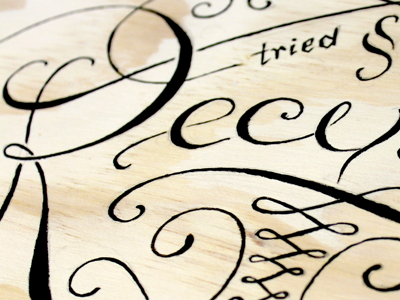 Recipes Box brush calligraphy ink lettering type typography