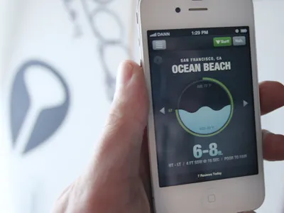 the surf dial is coming... app circle circular data dial infographic ipad iphone surf texture ui wave