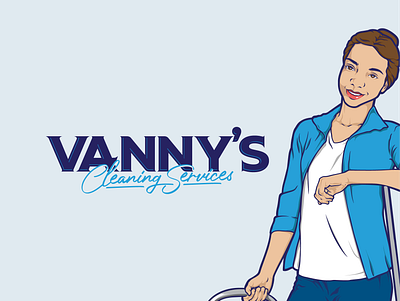 Vanny's Cleaning Service Logo design branding cleaning design graphic design illustration logo service vector