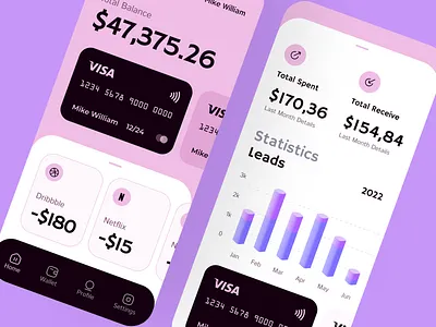 Banking Mobile Application - Qapp app app design bank app bank card banking card colorful app digital banking finance finance app fintech ios mobile app mobile banking transaction transfer app