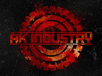 AK INDUSTRY 2012 Logo ayse blade blood circle designz grunge hardcore industrial logo red saw