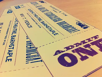 Tickets admit blah one retro texture theatre tickets vintage