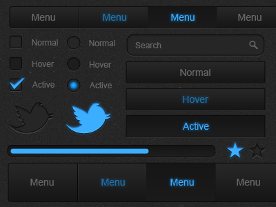 Alien webkit freebie buttons freebie interface menu search twitter ui web