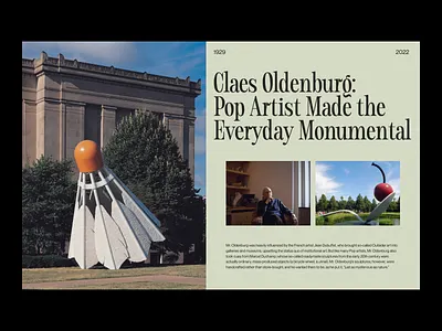 Claes Oldenburg 2022 trends art art direction clean creative design editorial grid history layout photography print typo typography ui ui elements uidesign ux web web design