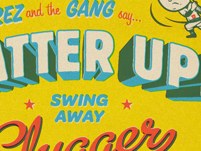 Batter Up! america baseball character design illustration mascot offset retro rinker script sports stars type typography usa vintage