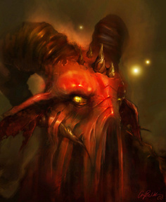 Muds creature demon monster red