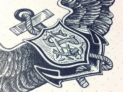 Salvation Army Crest #2 anchors crest design drawing lettering personal project salvation army sketch type typography wardrobe wings