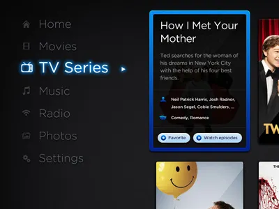Media Centre blue dark media media centre movies music photos radio tv series