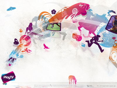 PlayTV (Branding) branding colourful entertainment flow graphics icons my poor brain play playstation playtv smith sony symbols tim tv