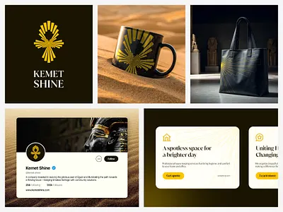 KEMET SHINE – Logo & Brand Identity Design advertising ancient black brand brand design brand identity branding campaign design egypt gold graphic design identity illustration logo merchandise sand social media ui visual
