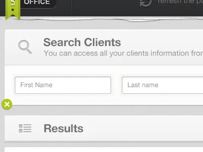 Search Area application grey interface ipad lime ui ux yellow