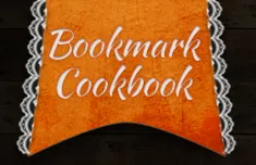 Logo bookmark lace logo orange ribbon texture