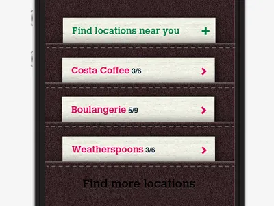 Loyalty card app GUI gui iphone loyalty smartphone ui ux